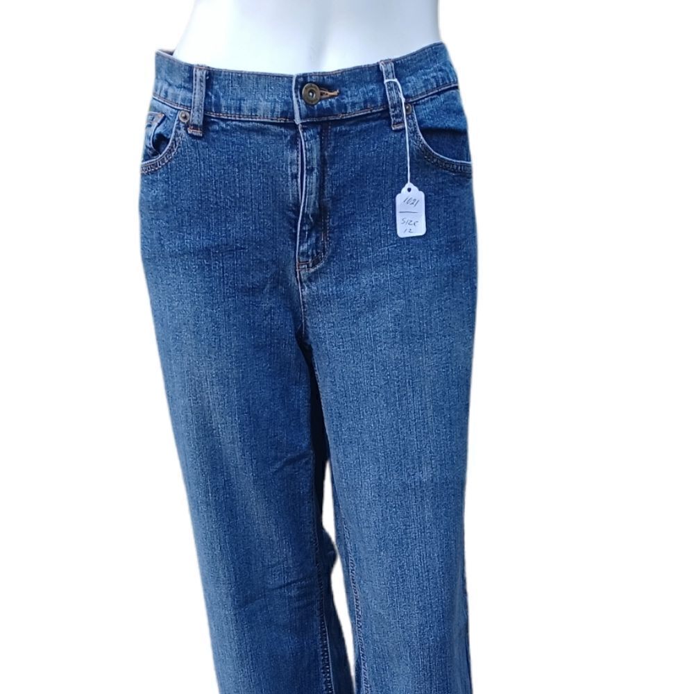 102113..Liz & Co. Stretch Jeans (Wide Leg) Size 12, W34" 31"Inseam 9"Rise